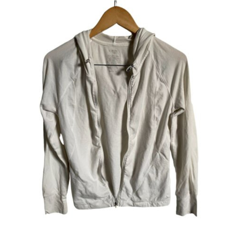 Danskin Now Full Zip Jacket White Womens Size Medium (8-10)